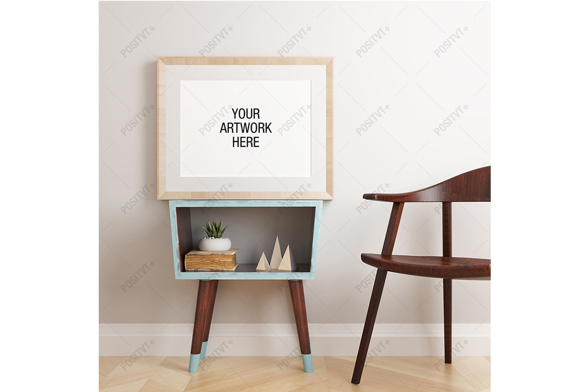 Poster Frame Mockup Mid Century, a Print Template by positvtplus