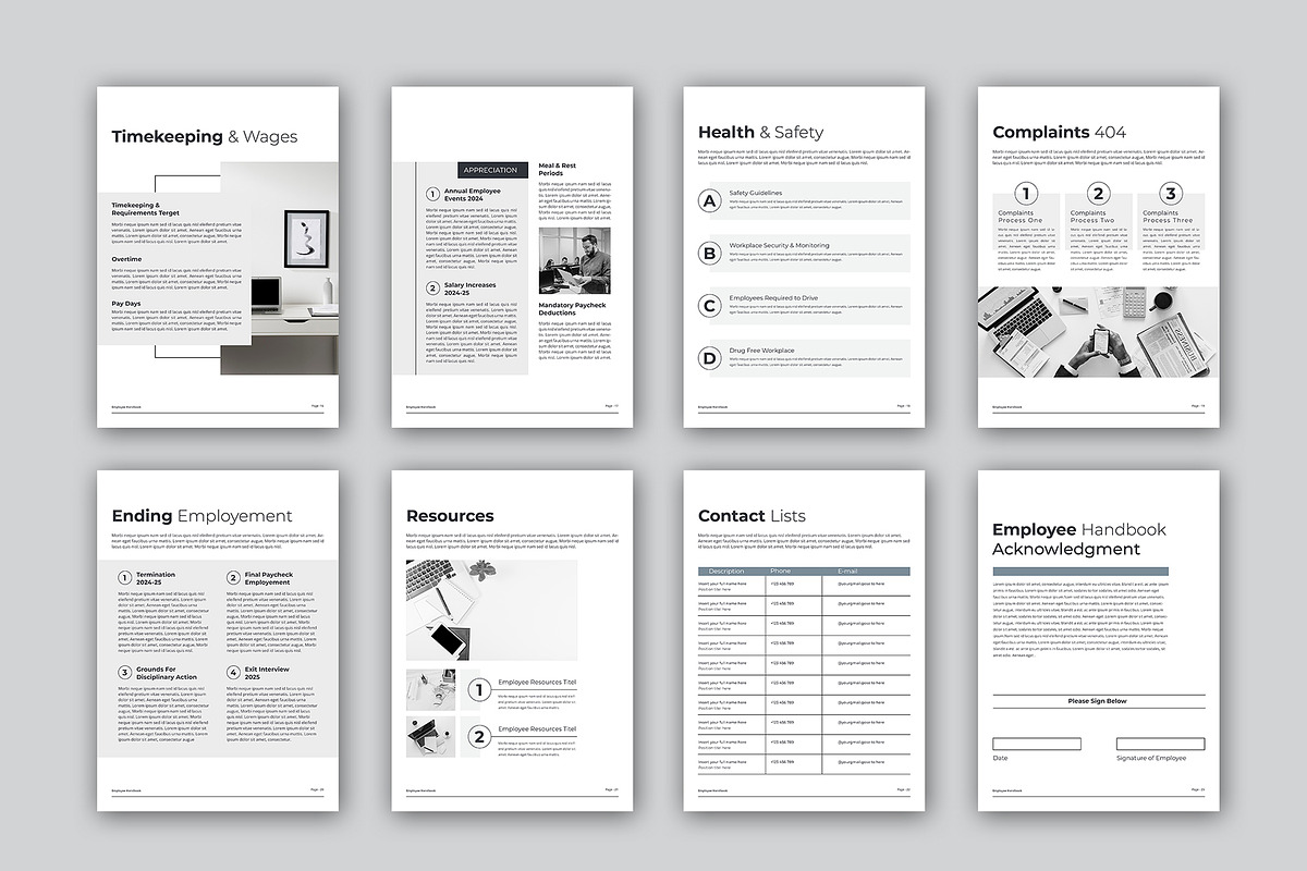 Employee Handbook Bundle | Word, IND, a Brochure Template by obayes (Photo 8 of 75)