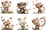 Whimsical Spring Cat Clipart, an Illustration by Designking (Thumbnail 3 of 5)