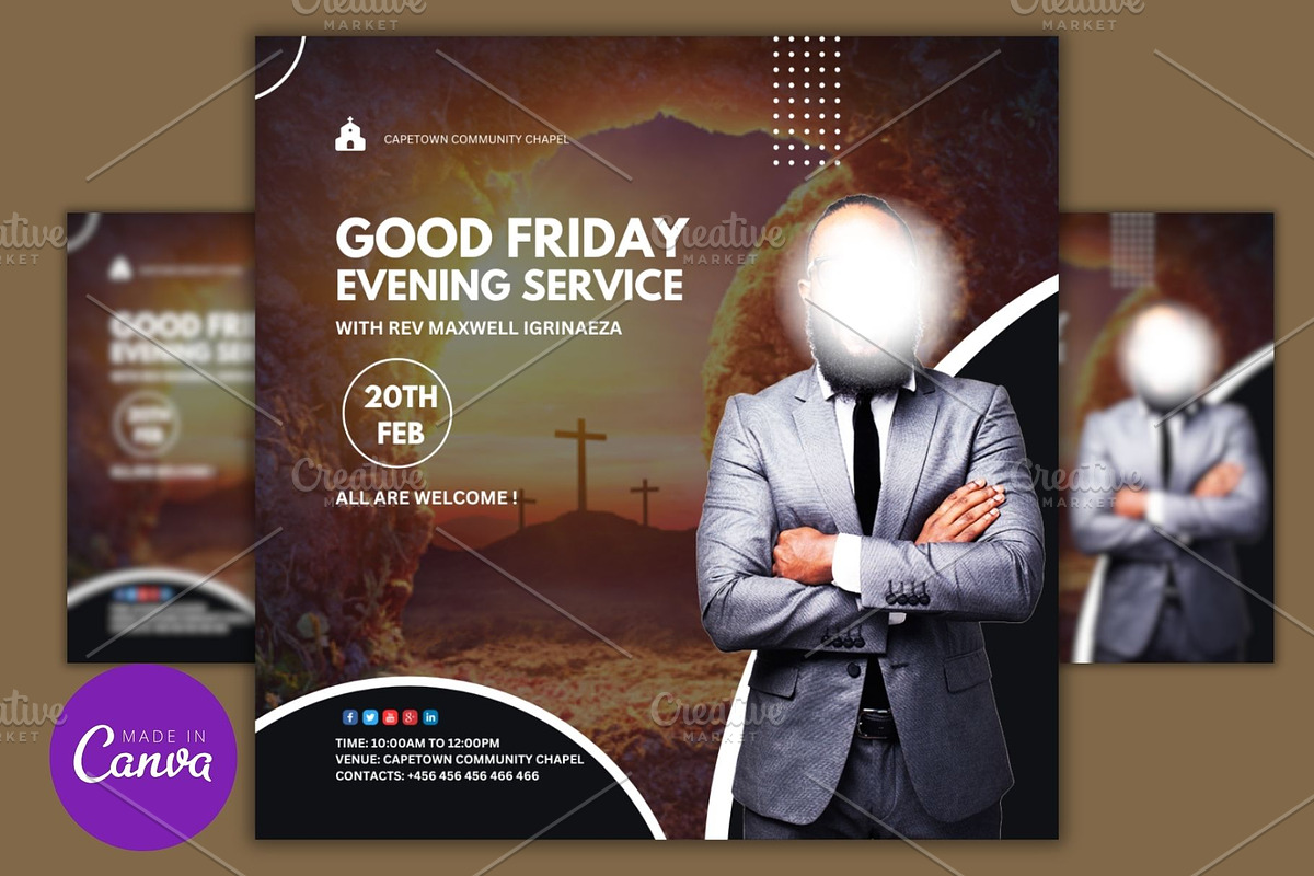 Good Friday Service Flyer Template, a Social Media Template by Mishek Munene (Photo 2 of 4)