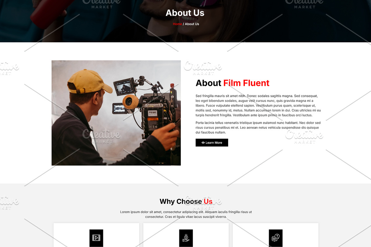 Movie Studio & Film Maker Template, a WordPress Template by HasnainDEV (Photo 2 of 5)
