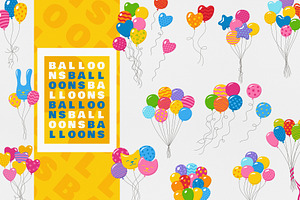 Balloons in a bunch Greeting vector, an Object Illustration by Neliakott ♥