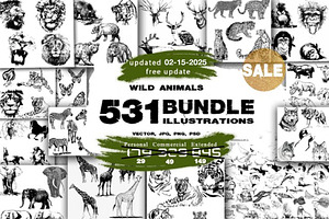 BUNDLE WILD ANIMALS VECTOR