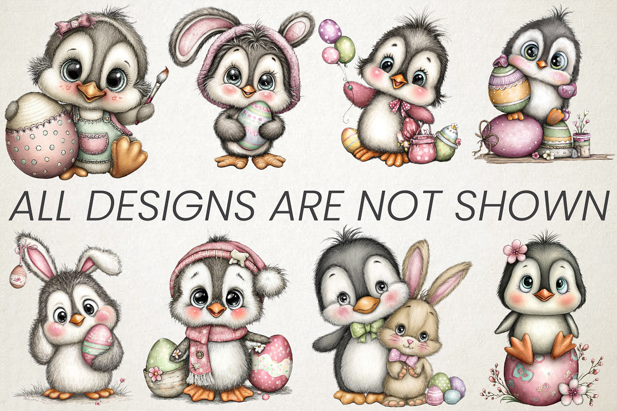 Quirky Easter Penguin Clipart Bundle, an Animal Illustration by RobertsArt (Photo 3 of 6)
