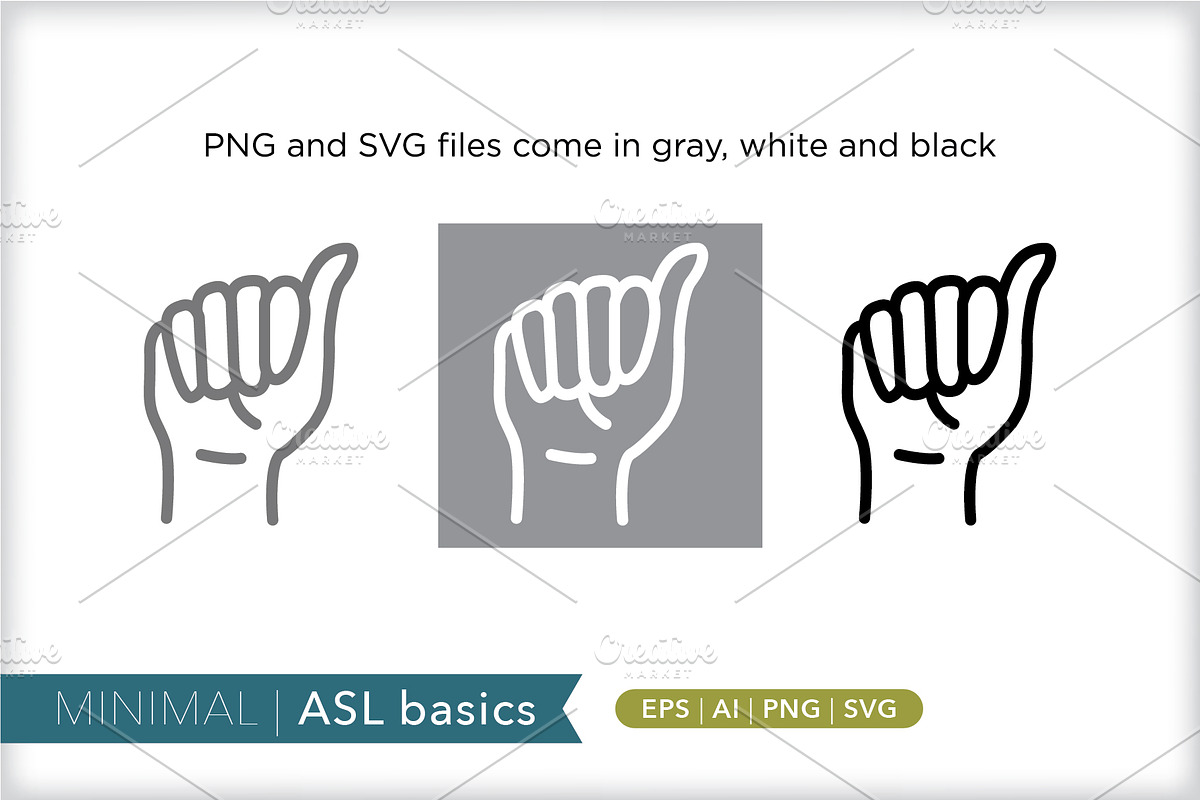 American sign language (ASL) basics, an Outline Icon by Picture Window (Photo 2 of 5)