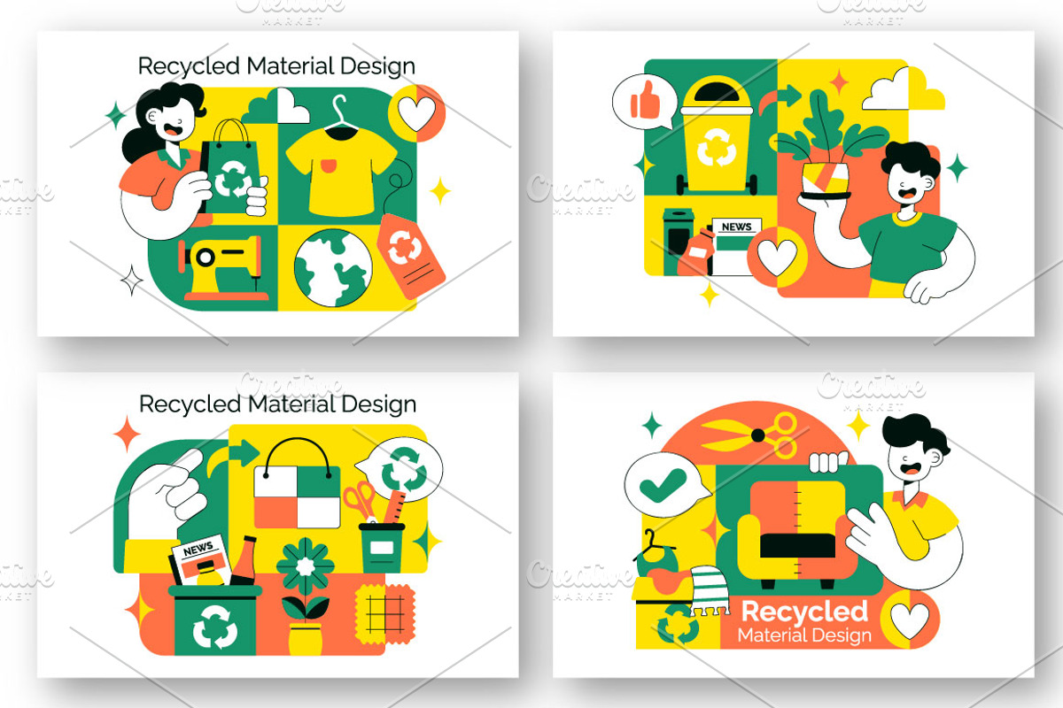 10 Recycled Material Design, an Object Illustration by denayunebgt (Photo 3 of 4)