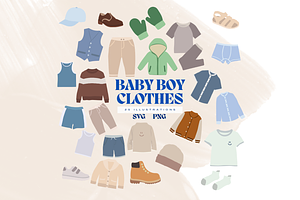 Baby Boy Clothes, Baby Shower SVG