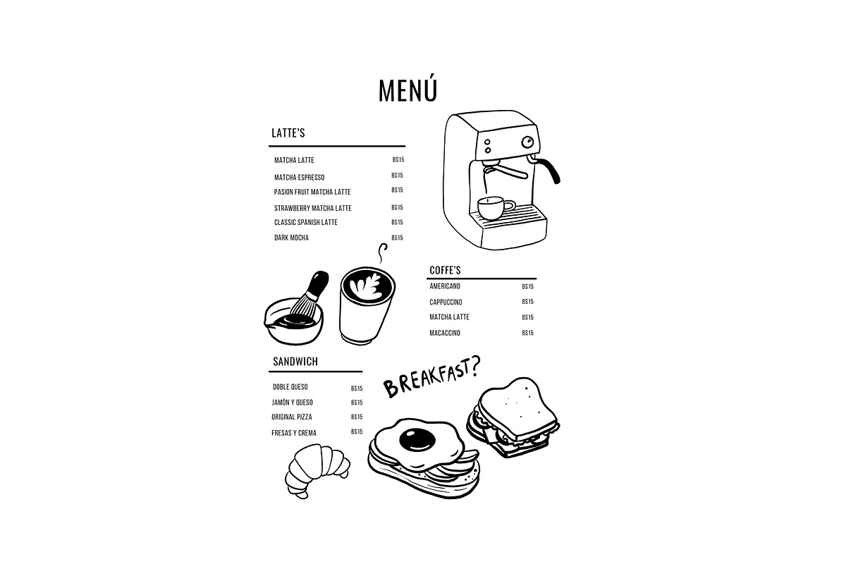 Café & Coffee Line Art Illustrations, a Food Illustration by sernuretta (Photo 4 of 6)