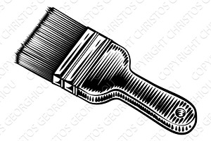 Decorators Paintbrush Vintage, a Decorative Illustration by Christos Georghiou