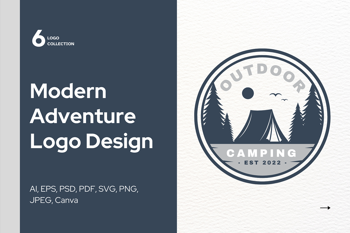 6 Modern Adventure Logo Designs, a Branding & Logo Template by Brand_Hero (Photo 1 of 5)
