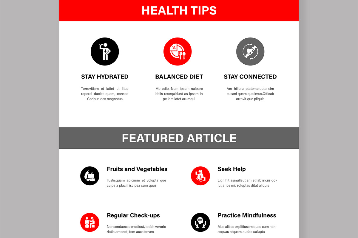 Health Care Email Newsletter, an UI Kit Template by MightyDesign (Photo 4 of 9)