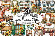 Green Autumn Clipart, an Illustration by Designking (Thumbnail 1 of 5)