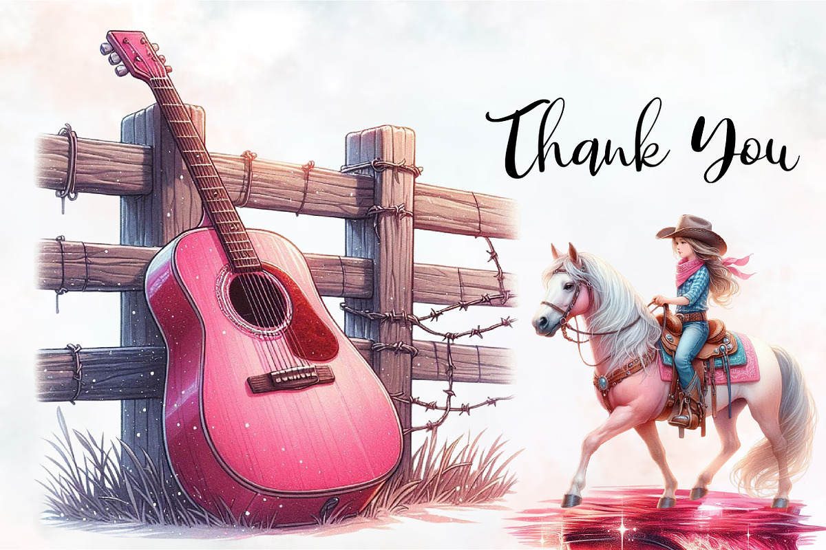Cowgirl Summer Clipart, a Seasonal Illustration by RobertsArt (Photo 6 of 8)