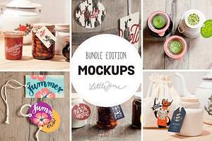 12 Labels Mockup Bundle