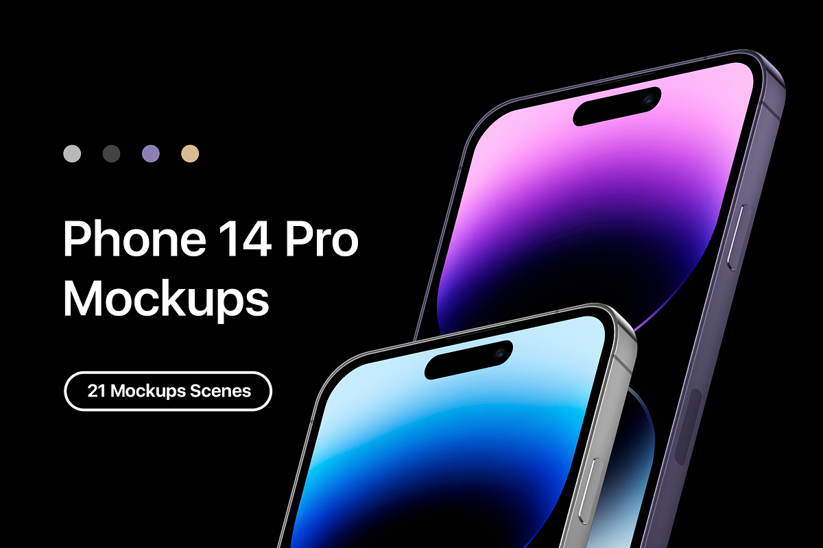 Phone 14 Pro - 21 Mockups Scenes, an iPhone Mockup by Asylab (Photo 1 of 35)