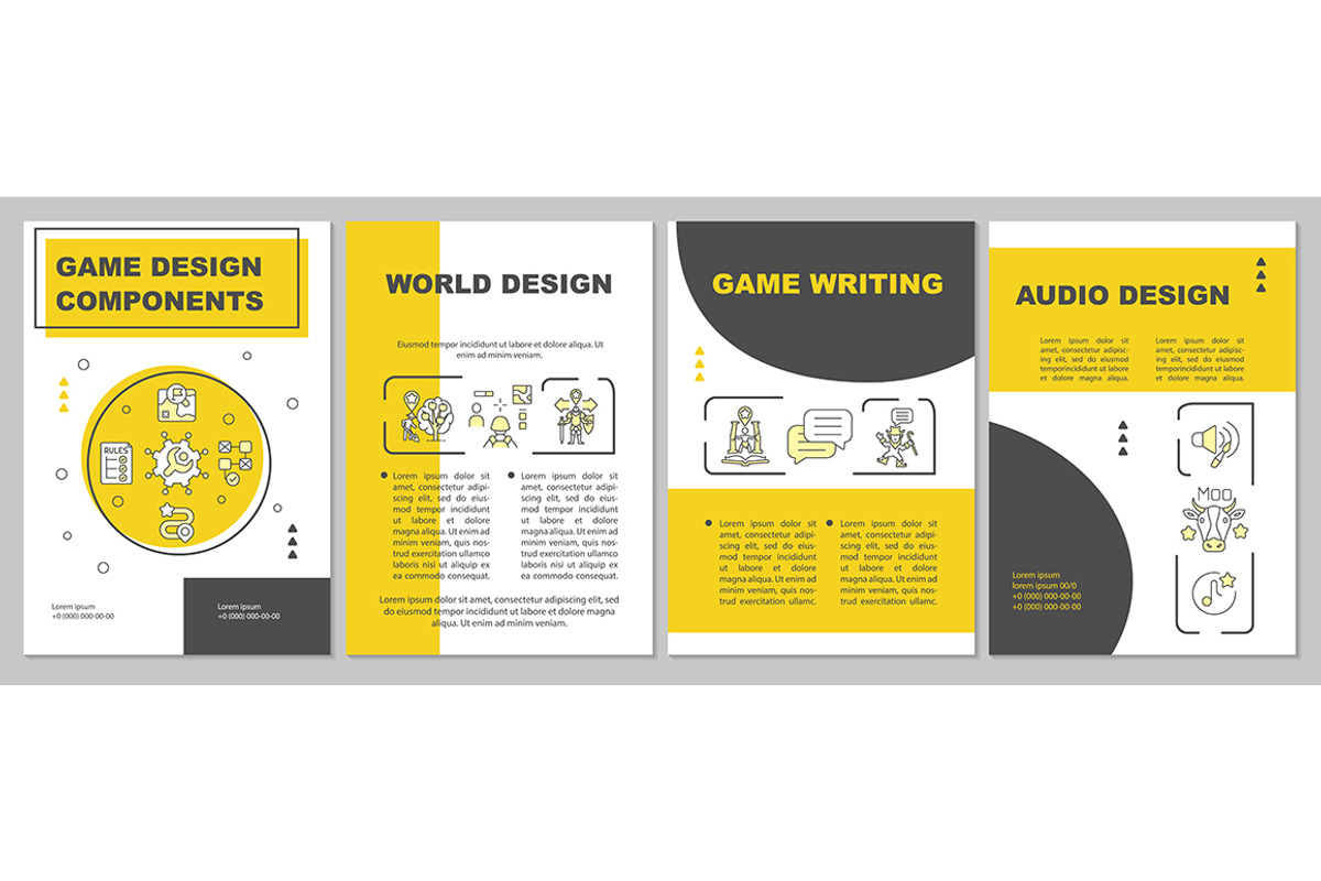 Game designing brochure template, a Brochure Template by IMG visuals icons