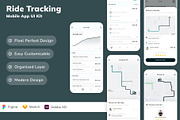 Ride Tracking Mobile App UI Kit, an UI Kit Template by Betush (Thumbnail 2 of 3)