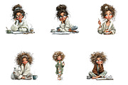 Whimsical Morning Quirky Woman, a Seasonal Illustration by CreationArt (Thumbnail 4 of 5)
