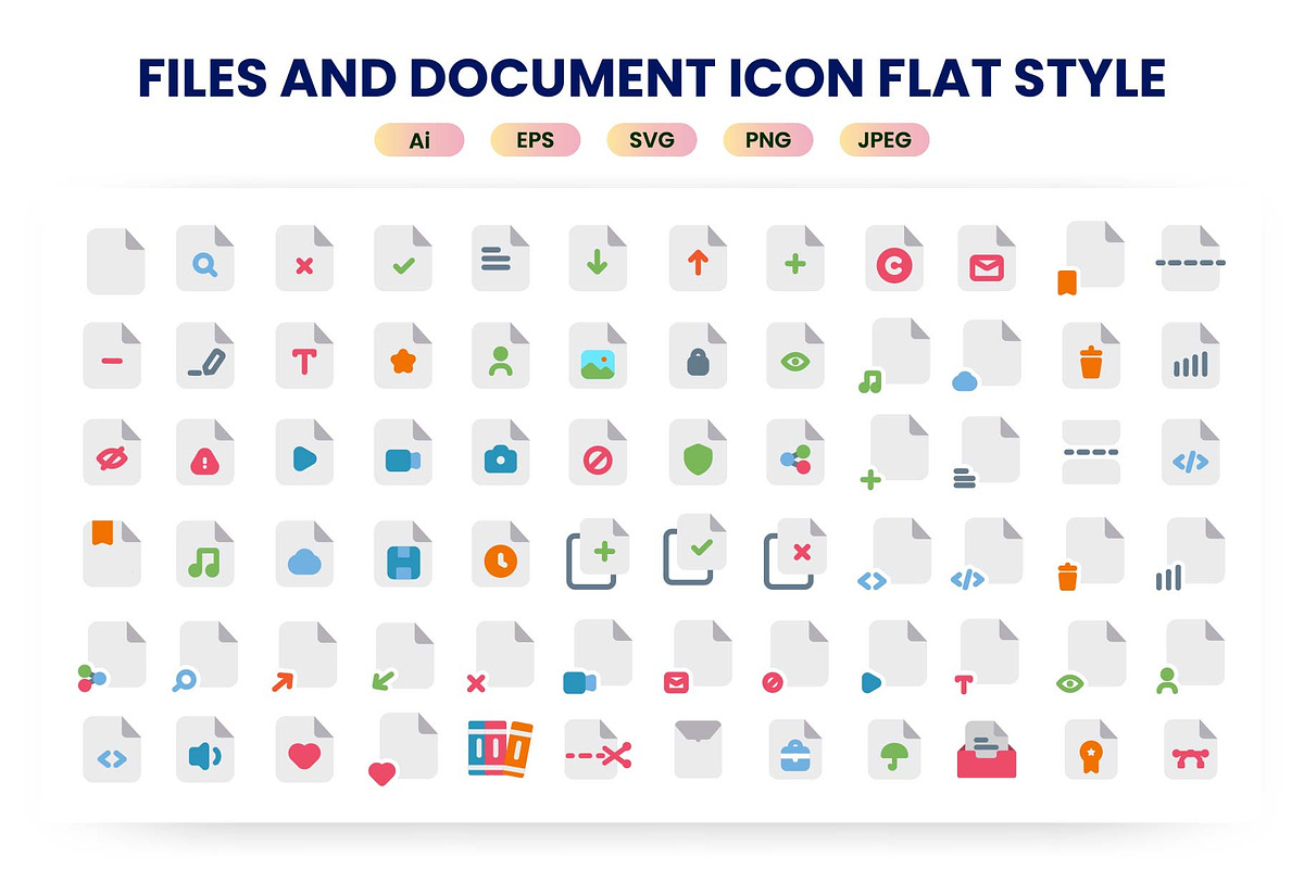 Files and Document Icon Flat Style, an Icon by Pillow Leaf (Photo 2 of 3)
