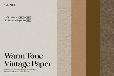 Warm Tone Paper Textures - 60 PNGs, a Texture Graphic by Lab.131