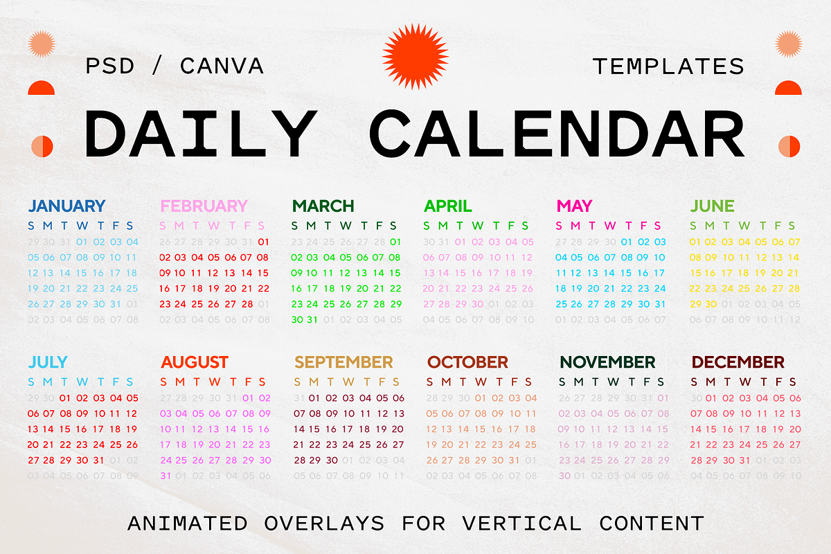 Animated Daily Calendar (Vertical), a Social Media Template by Tangerine Nation (Photo 1 of 7)