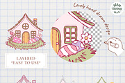Easter Village Clipart | Hand Drawn, a Seasonal Illustration by TitaLivingArt (Thumbnail 6 of 10)
