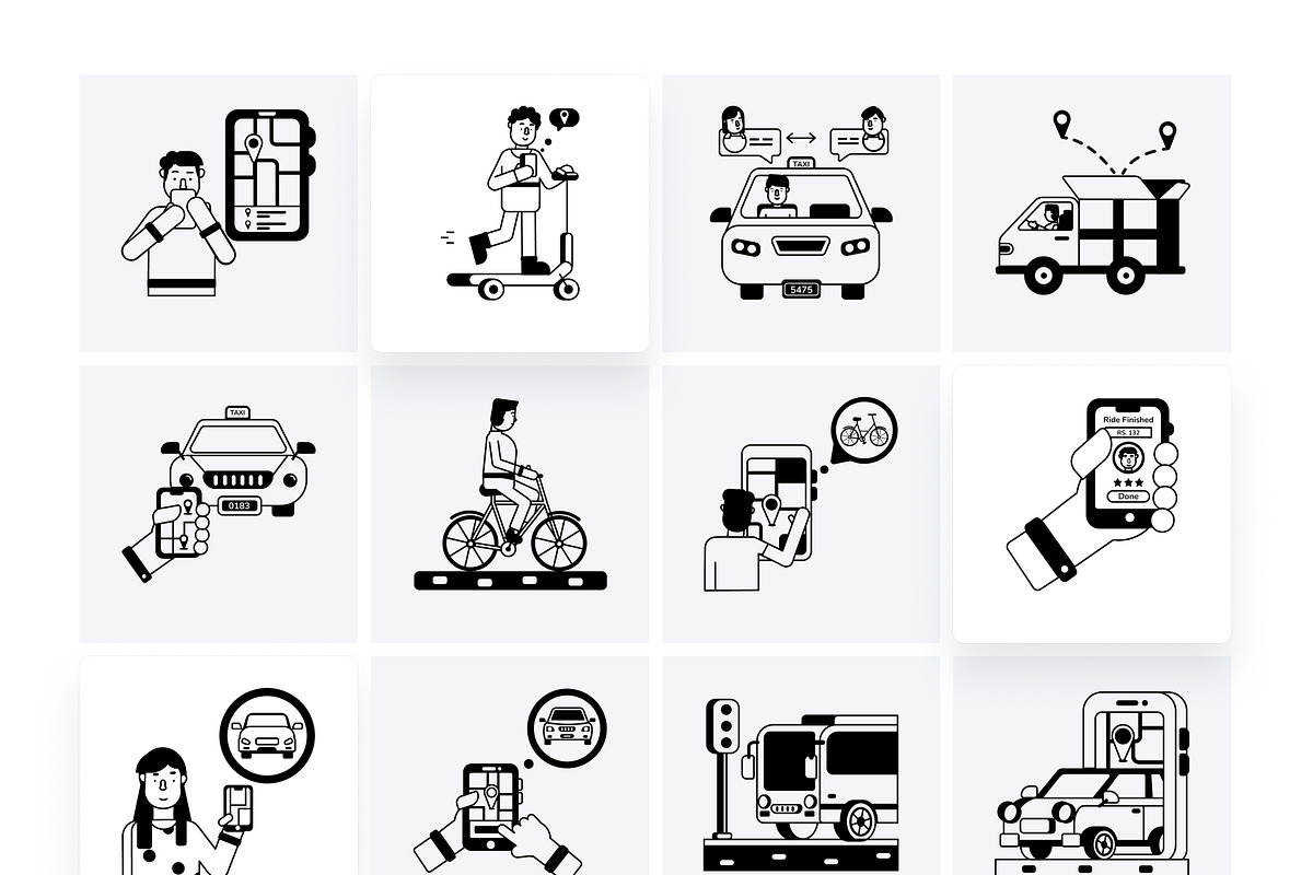 Ride Sharing and Transportation Icon, a Duotone Icon by Prosymbols (Photo 7 of 9)