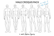 Male Croquis Pack, a Person Illustration by Art by Lin (Thumbnail 1 of 3)