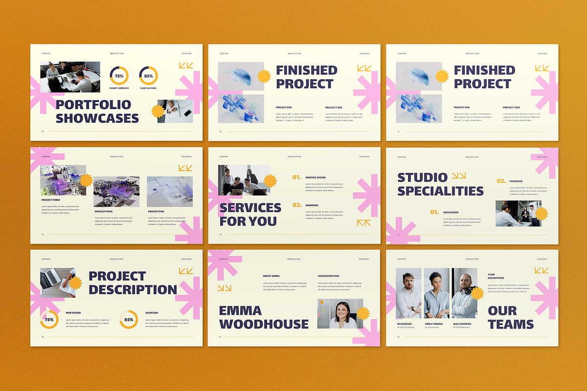 Cream Creative Agency Google Slide, a Presentation Template by graphicook (Photo 2 of 4)