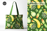 Watercolor Zucchini Seamless Pattern, a Food Illustration by OlDm_Shop (Thumbnail 4 of 10)