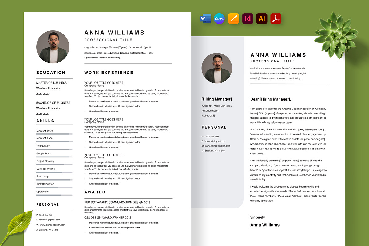Work Proposal Design, a Resume Template by Nur Designer (Photo 1 of 4)
