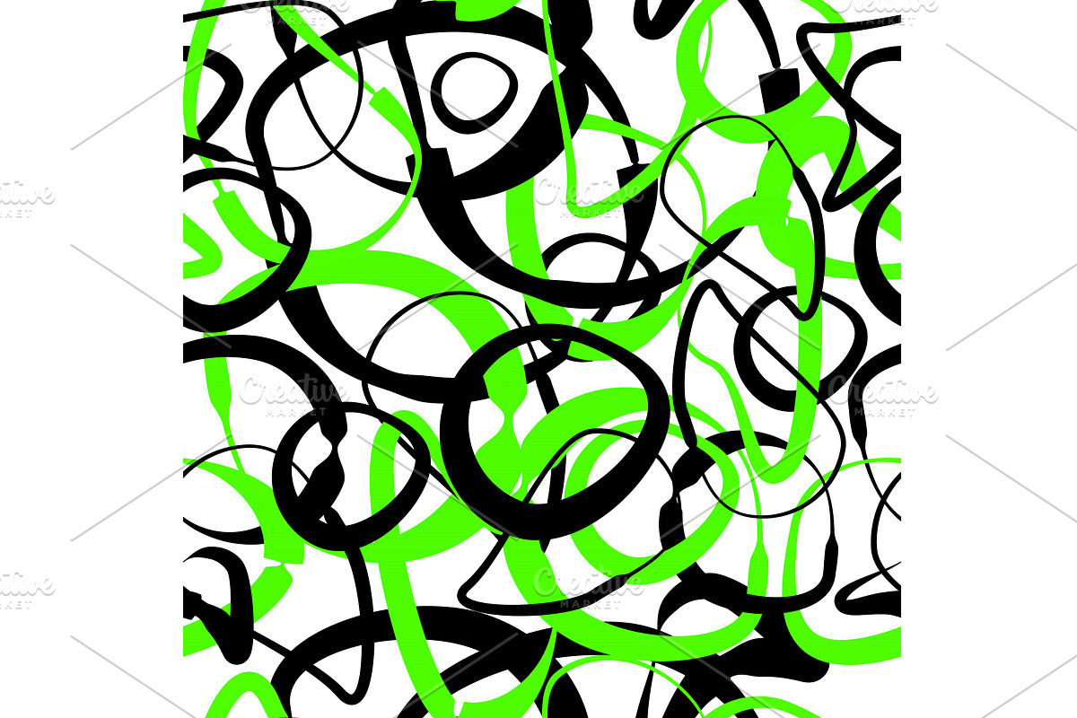 Hand Drawn Wavy Circles. Seamless, an Illustration by Nenahliadava Design