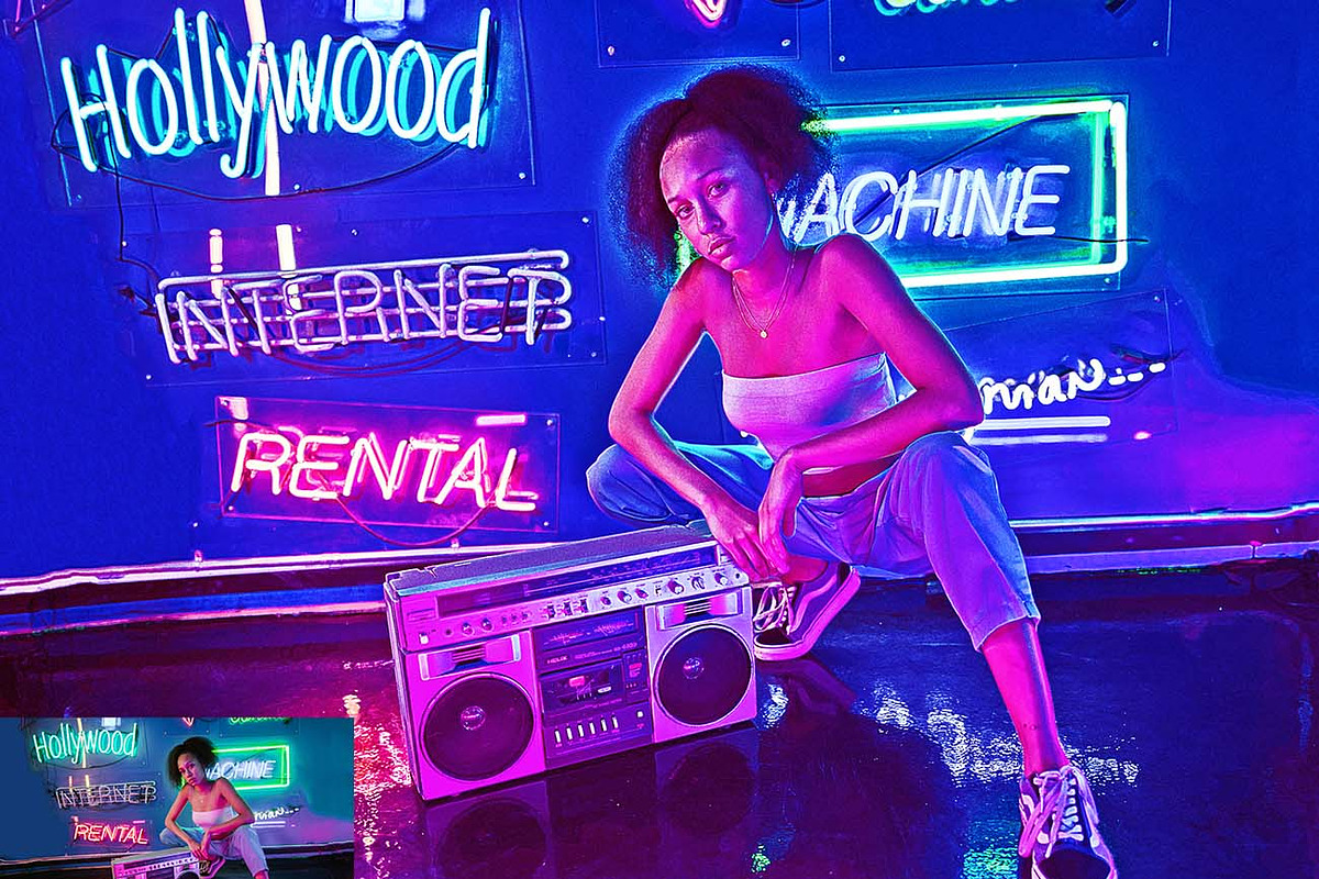 Cyberpunk Style Artwork Ps Action, an Action Add-On by Studio Retouch (Photo 8 of 14)