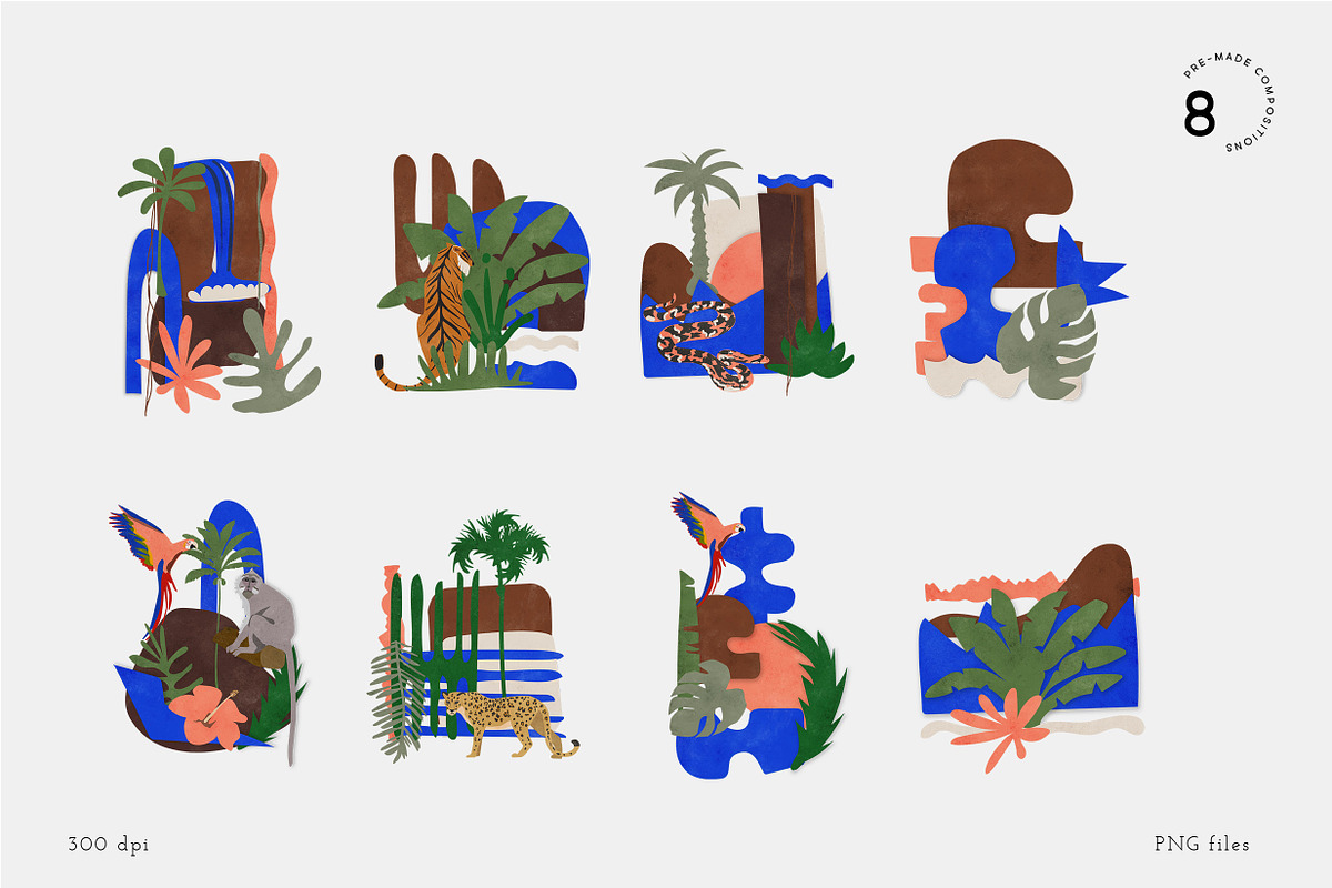 Night in the Jungle Abstract Shapes, an Animal Illustration by All This Concept (Photo 7 of 15)