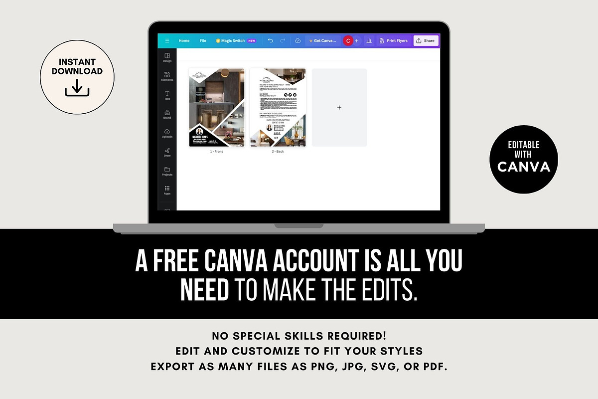 Real Estate Introduction Flyer Canva, a Flyer Template by CreativeVinesStore (Photo 6 of 6)