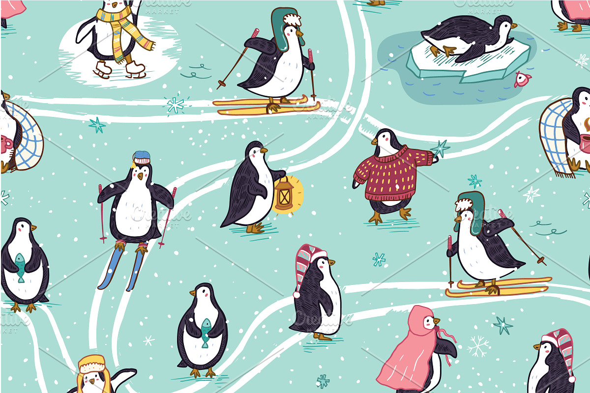 Winter Penguins, a Pattern Graphic by GooseFrol (Photo 5 of 8)