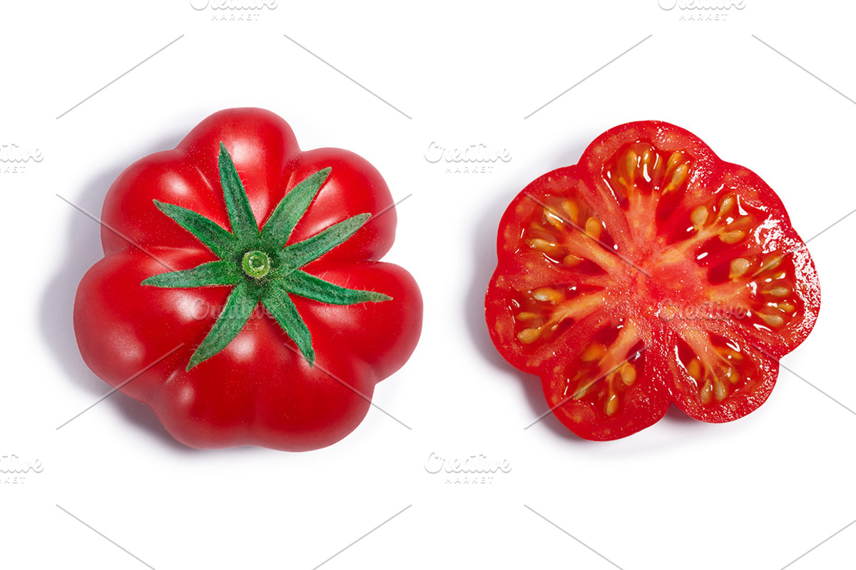 Ribbed tomato above, a Food & Drink Photo by Hortimages (Photo 2 of 3)