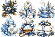 Watercolor Winter Spa Clipart Bundle, a Seasonal Illustration by SVGArt (Thumbnail 4 of 5)