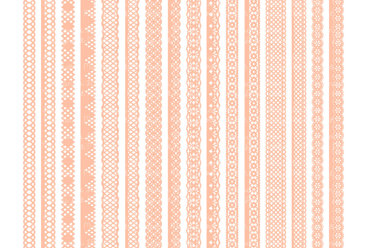 Peach Lace Vector Borders, an Illustration by Amanda Ilkov (Photo 5 of 5)