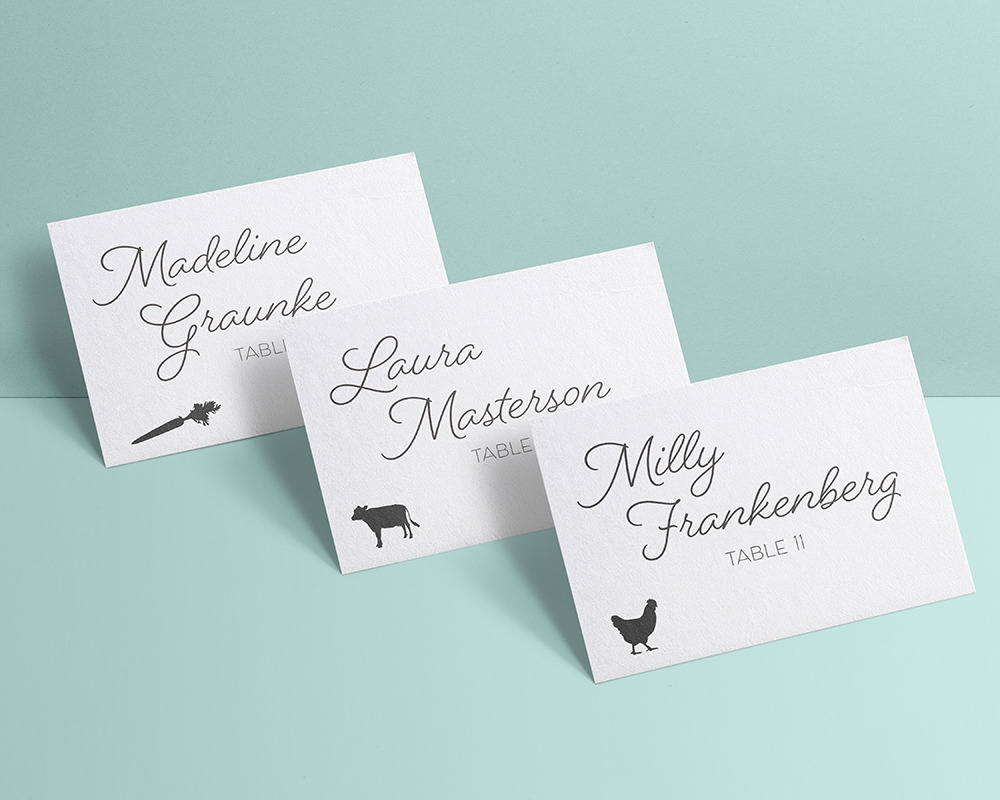 Meal Choice Icons For Place Cards by Bend Brand Design  Creative Market