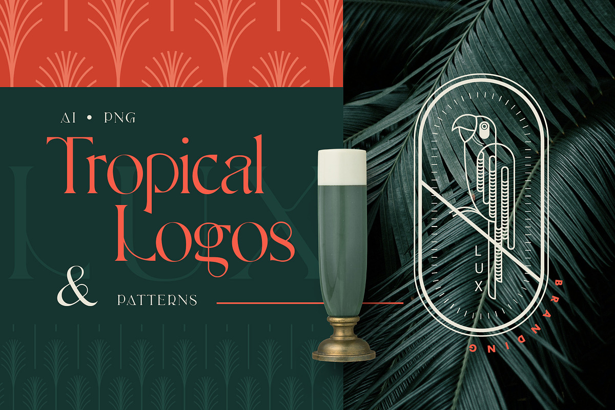 Tropical Logos and Patterns, a Branding & Logo Template by Polar Vectors (Photo 1 of 16)