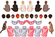Family Clip Art, Custom Family, a Person Illustration by ElenazlataArt (Thumbnail 5 of 10)