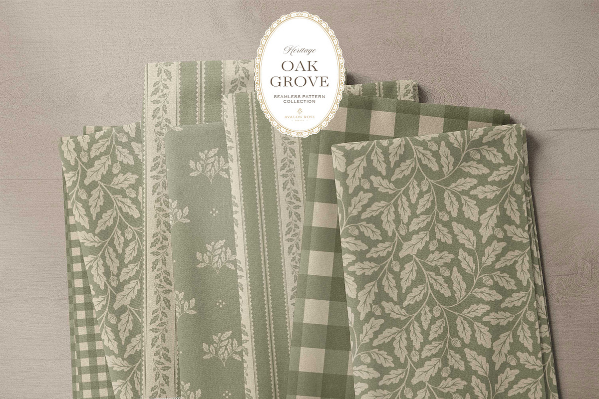 Oak & Acorn Autumn Patterns - Sage, a Pattern Graphic by Eclectic Anthology (Photo 11 of 13)