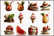Watercolor Vacation Vibe Clipart, an Illustration by Sublimation Artist (Thumbnail 3 of 6)