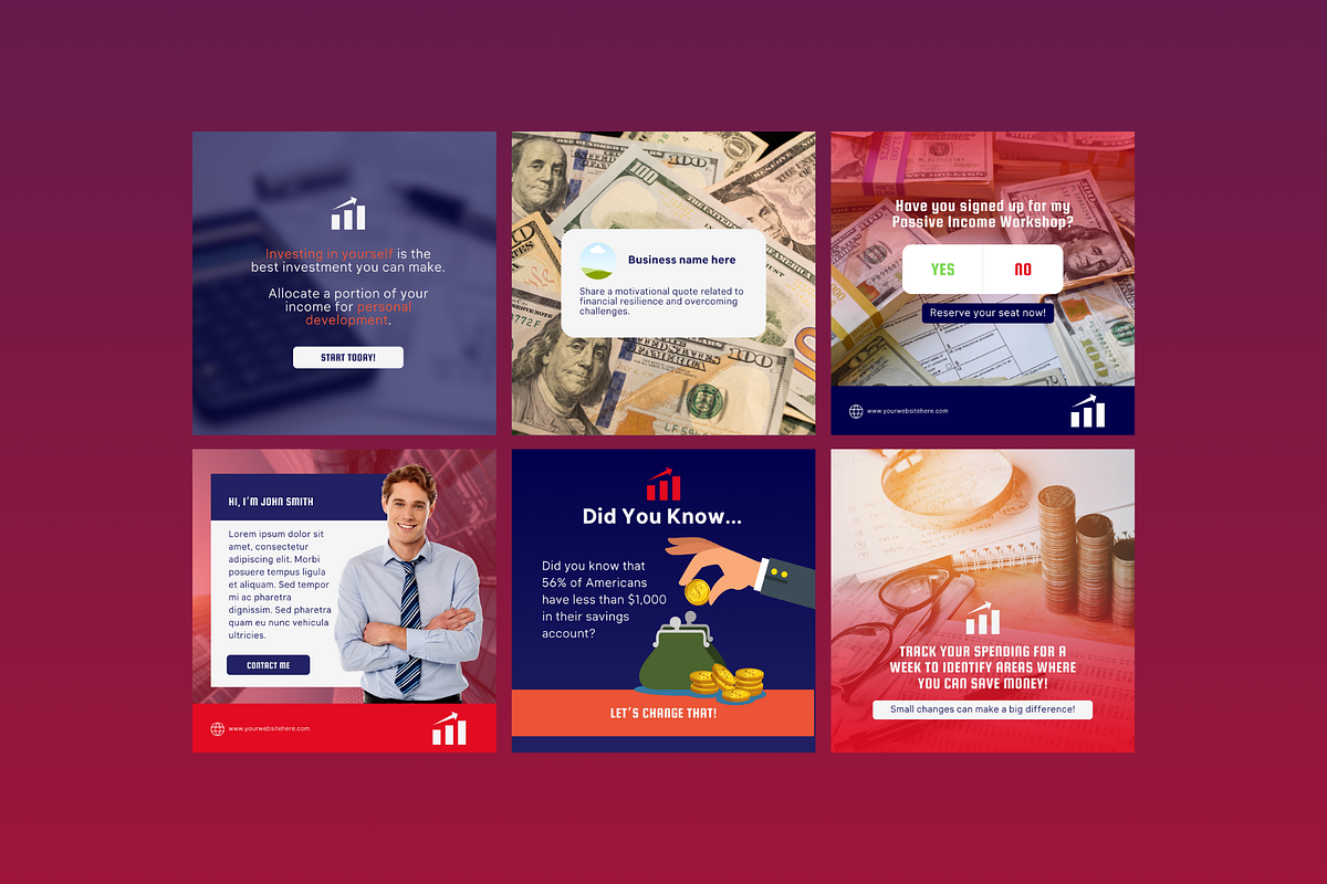 15 Finance Social Media Templates, a Social Media Template by Sincerely Media (Photo 6 of 9)