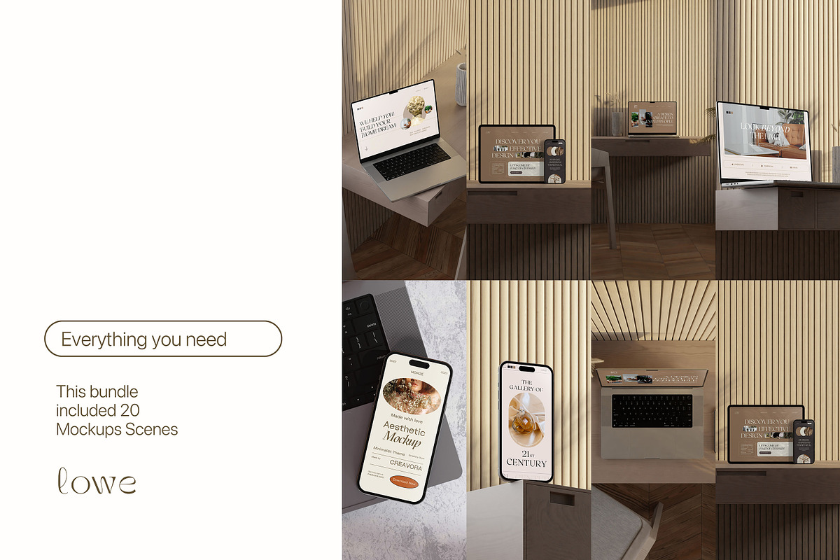 Lowe - Minimal Mockup Bundle, a Device Mockup by Creavora (Photo 8 of 9)
