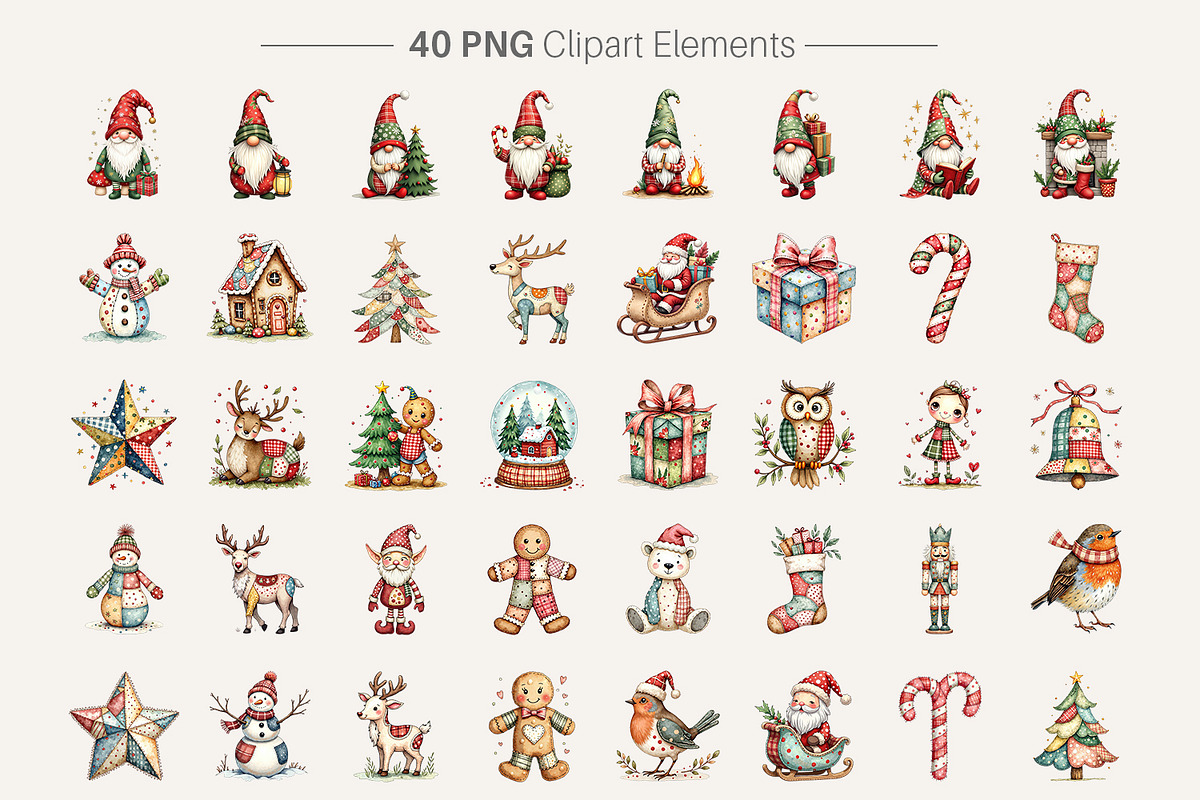 Watercolor Christmas Clipart Bundle, an Illustration by Artnoy (Photo 2 of 8)
