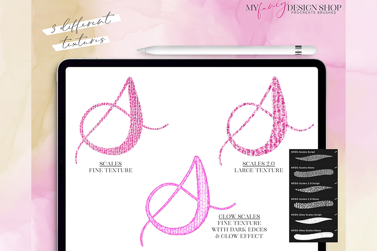 Procreate Scales Texture Brush Set, a Brush Add-On by My Fancy Design Shop (Photo 2 of 9)