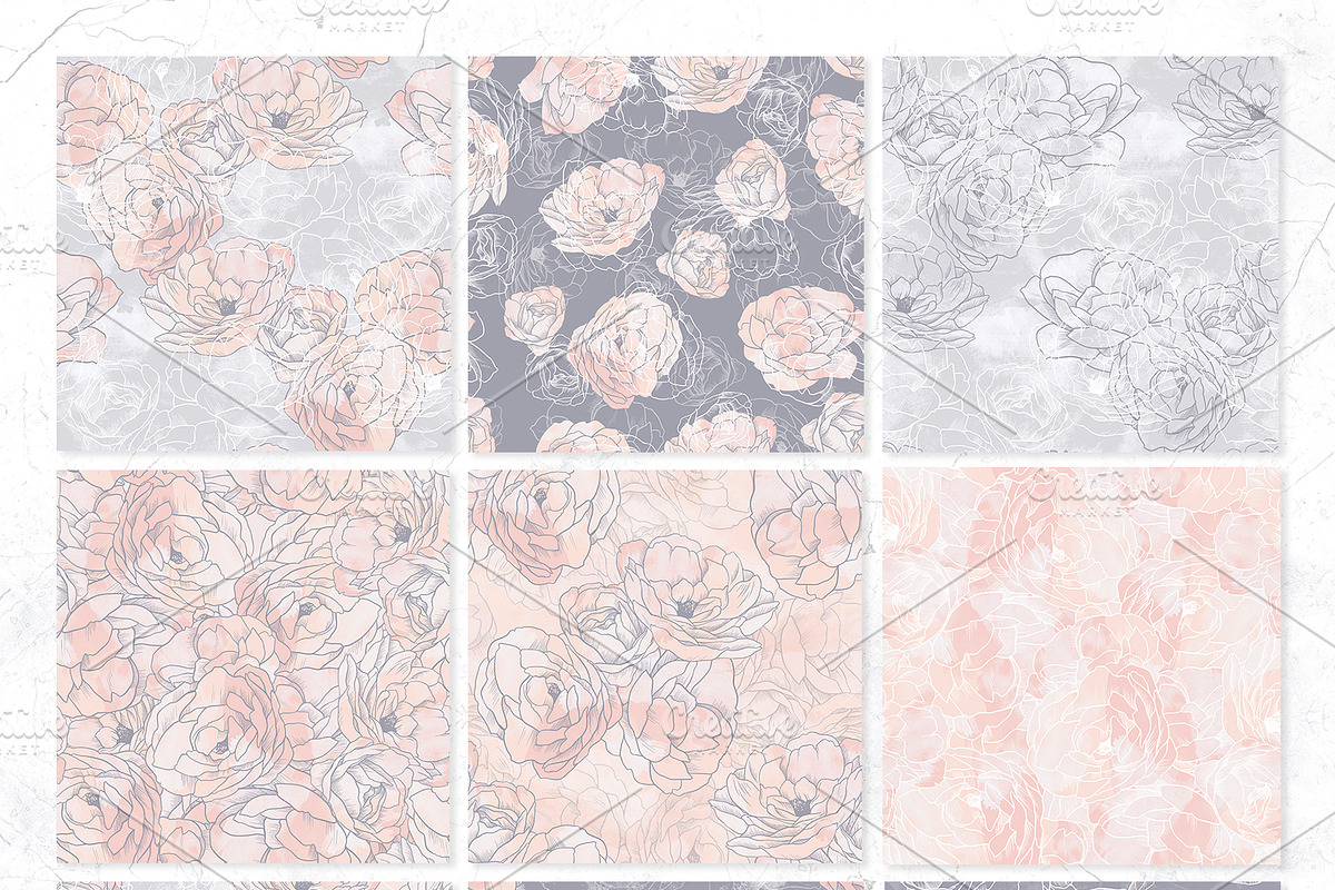 Winter garden | Watercolor patterns, a Pattern Graphic by Tanya Vollar (Photo 7 of 9)
