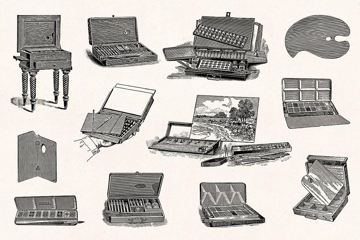 Art Supplies - Vintage Illustrations, an Illustration by Graphic Goods (Photo 5 of 11)